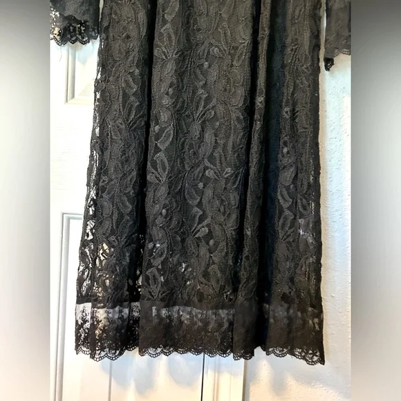 L&B Black Lace Western Style Dress Size S/M - Picture 4 of 16